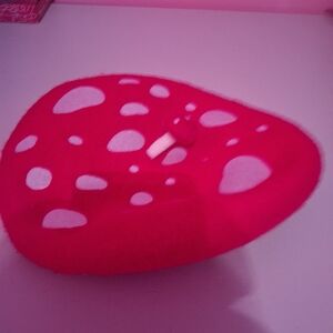 Fuchsia Cutout Wool Beret with Top Button